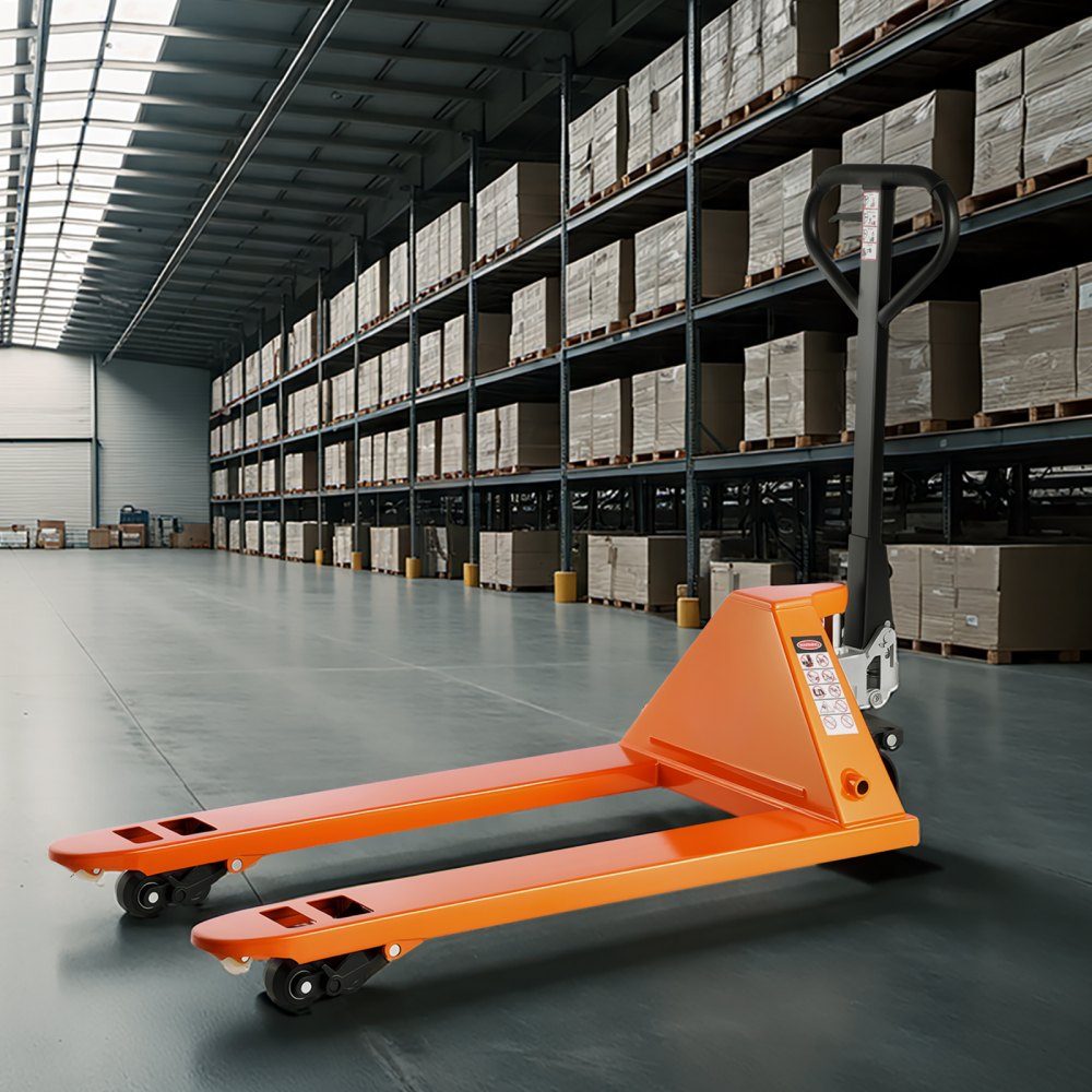 Pallettruck, 3T laadvermogen, handpallettruck met vorken van 1220 x 685 mm, pallettruck met vorkhefhoogte van 8,5-18 cm, pallettruck voor fabrieken, magazijnen, supermarkten en laden van vrachtwagens