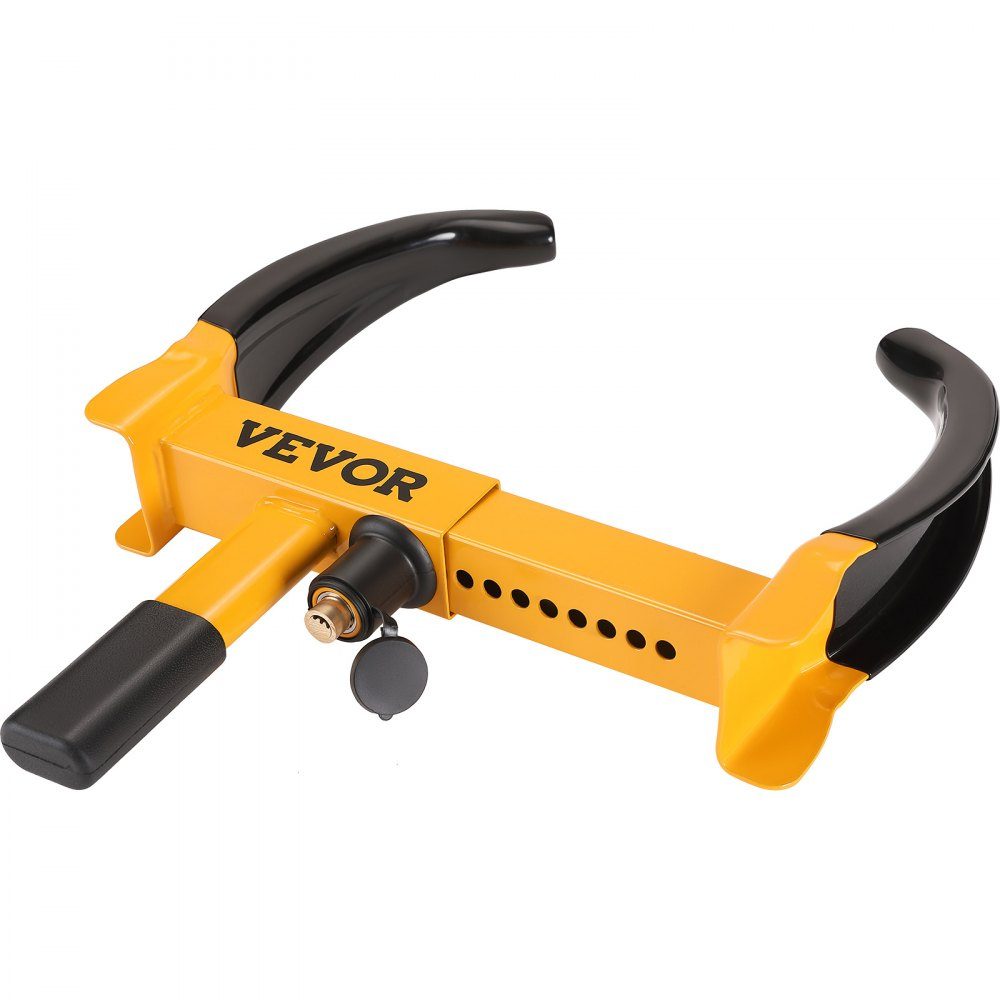 Lot de 2 griffes de stationnement antivol, 9 positions réglables avec 6 clés pour voiture, SUV, véhicule tout-terrain, remorque, griffe de pneu, antivol, pince de roue, blocage de roue, jaune