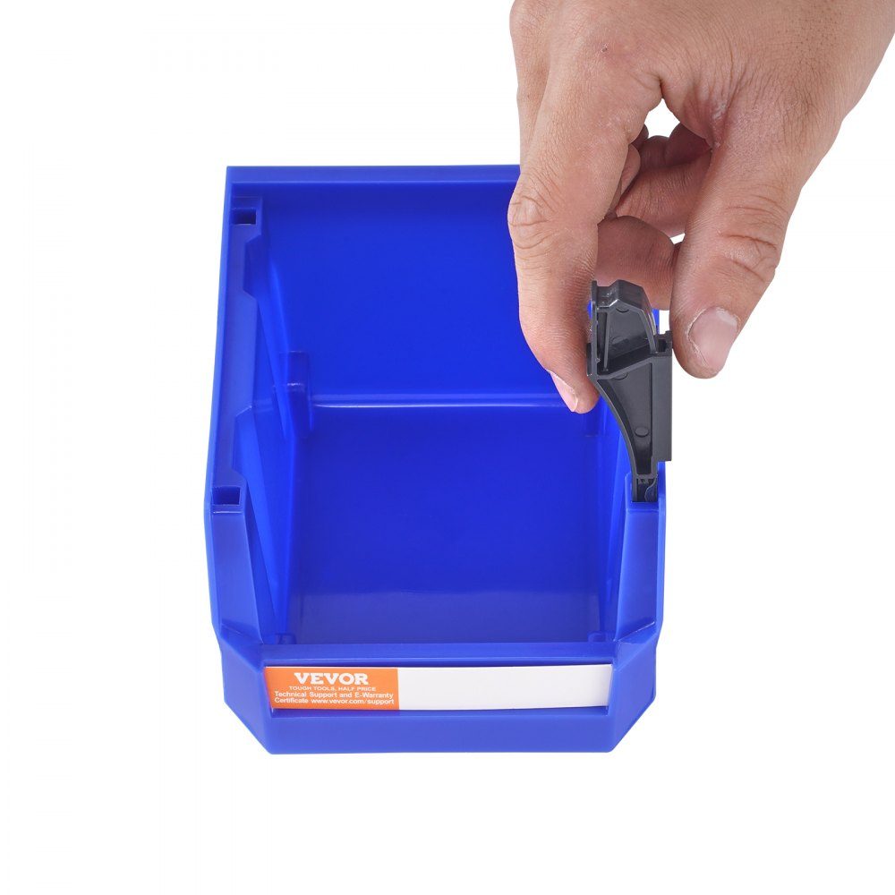 Plastic Storage Containers (5" x 4" x 3") Hanging Stackable Storage Containers Blue/Red Pack of 24 Heavy Duty Stacking Containers for Organizing Closets, Kitchens, Offices or Pantries