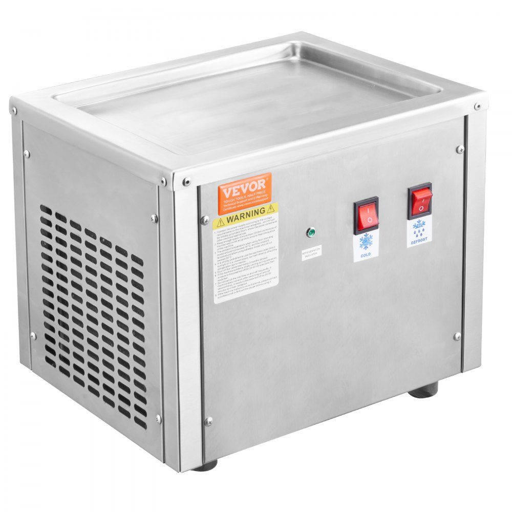 Deep-fried ice cream roll machine, 28 x 24 x 2 cm pan for frying ice cream, ice cream maker with compressor and 2 scrapers, for making ice cream, frozen yogurt and ice cream rolls