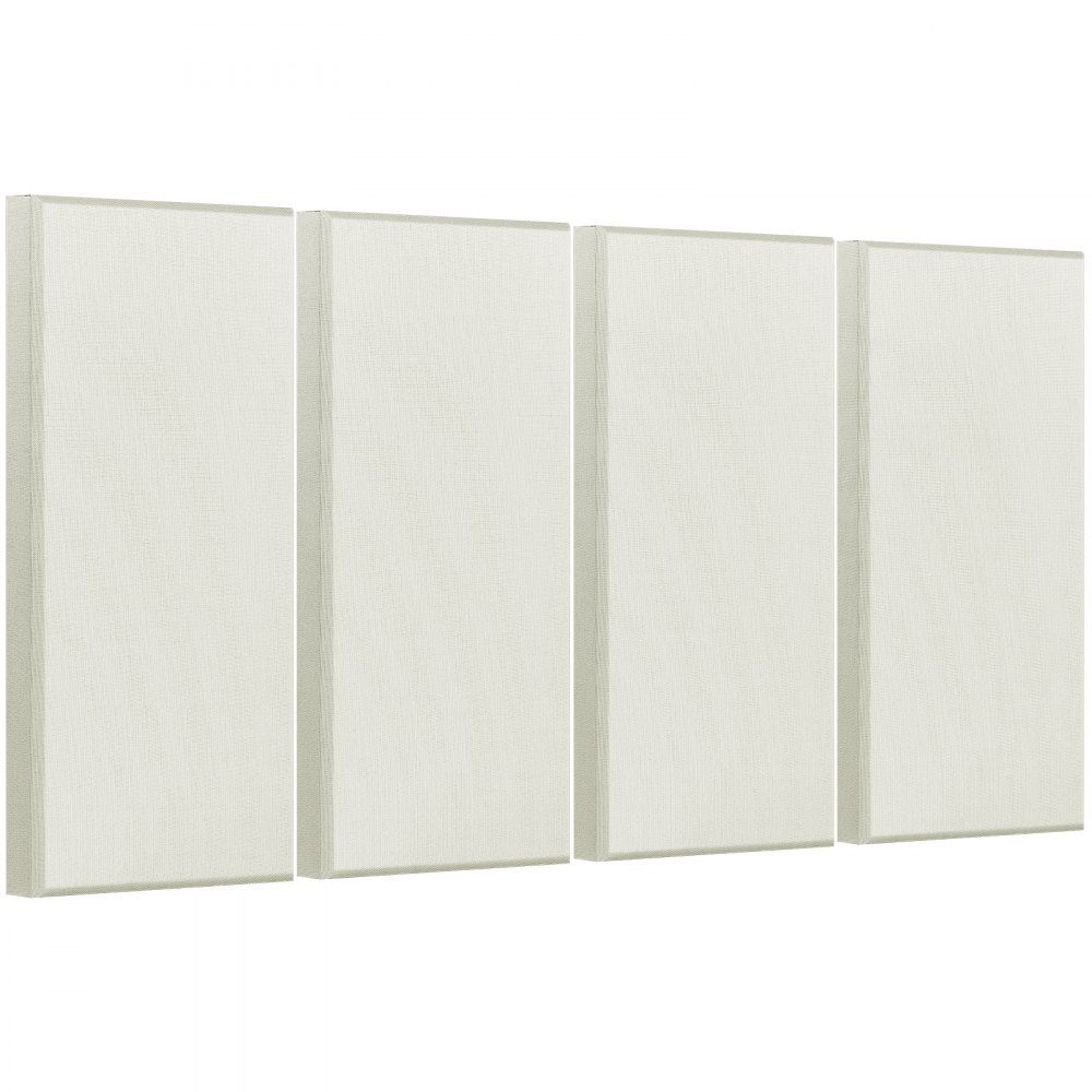 Akustikpaneele, 4 Stück, 600 x 300 x 50 mm, Wandpaneele, schallabsorbierende Paneele, selbstklebende schalldichte Wandpaneele für Studios, Büros, Heimkinos, Konferenzräume, Beige