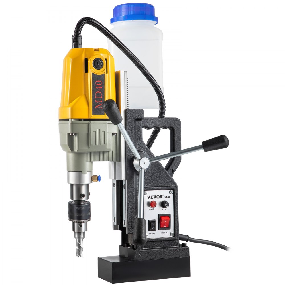 1100W Magnetbohrmaschine Magnetbohrmaschine 12000 N Elektrische Kernbohrmaschine Industriebohrmaschine mit 12 Bohrern, max. Tiefe 55 mm, für Schiffs- und Brückenbau, Stahlbau