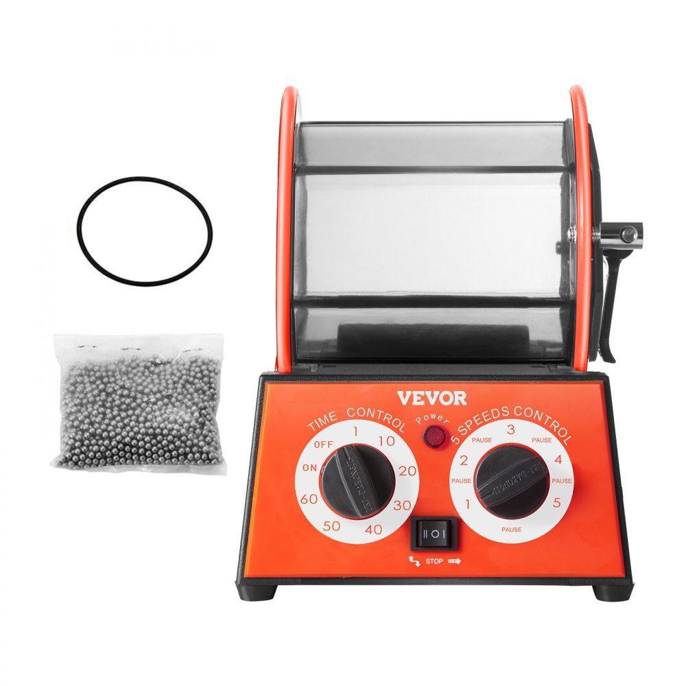 Tambour de polissage, machine de polissage de bijoux 5 kg, polisseuse de surface à tasse rotative 60 W, tasse rotative de polissage de bijoux, temps et vitesse réglables, broyeur à boulets pour or, argent, etc.