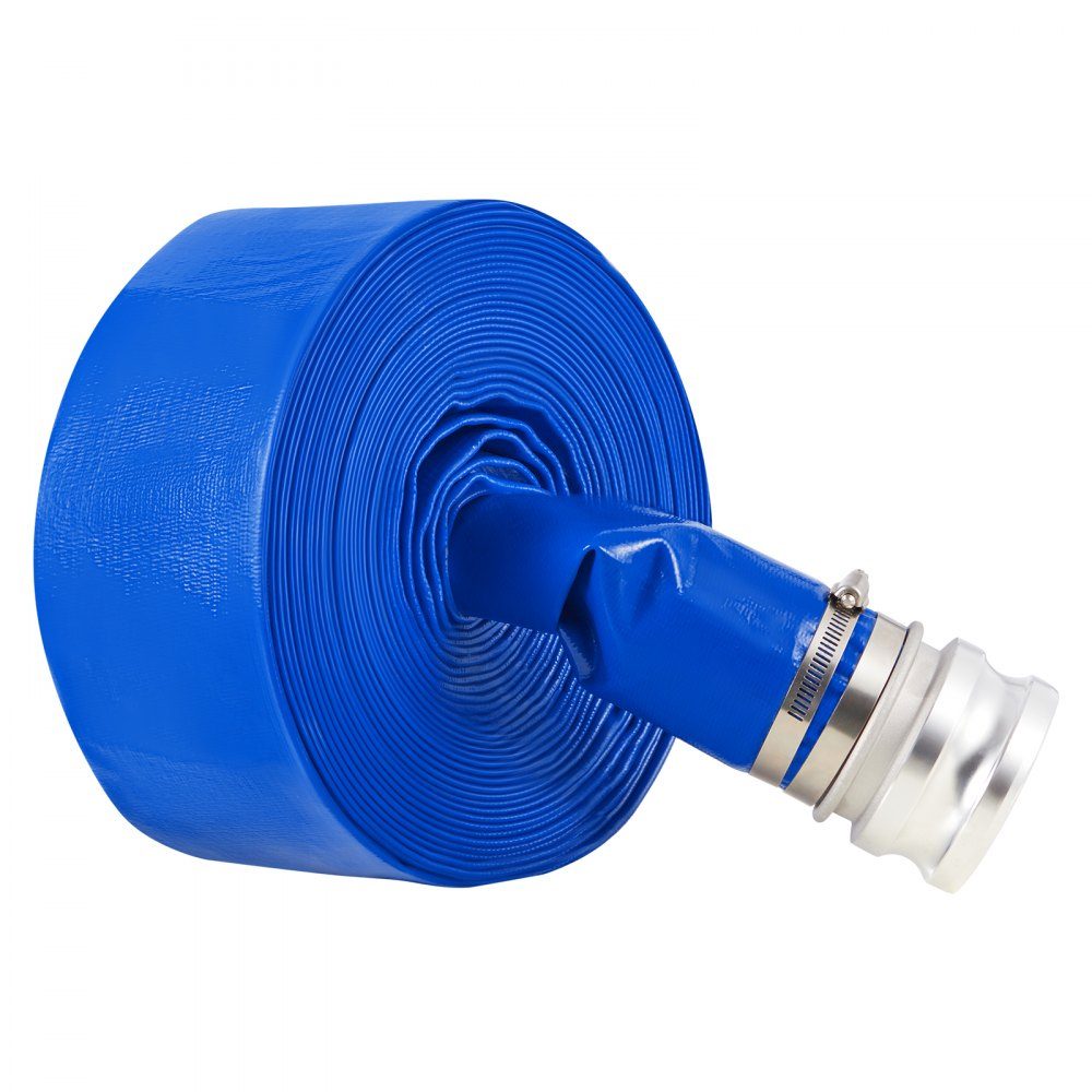 Wąż płaski o wymiarach 76,2 mm x 15,24 m Wąż kanalizacyjny z zaciskami Złącza aluminiowe Camlock Odpowiednie do różnych pomp, oczyszczania ścieków, transportu wody i innych celów