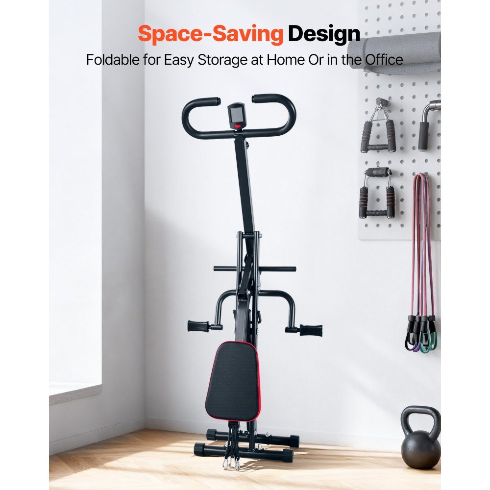 Squat Machine for Deep Squats, Folding Exerciser, Glute Trainer with 5 Level Adjustable Seat, Home Exercise Machine for Buttocks and Legs, Glute Machine Black