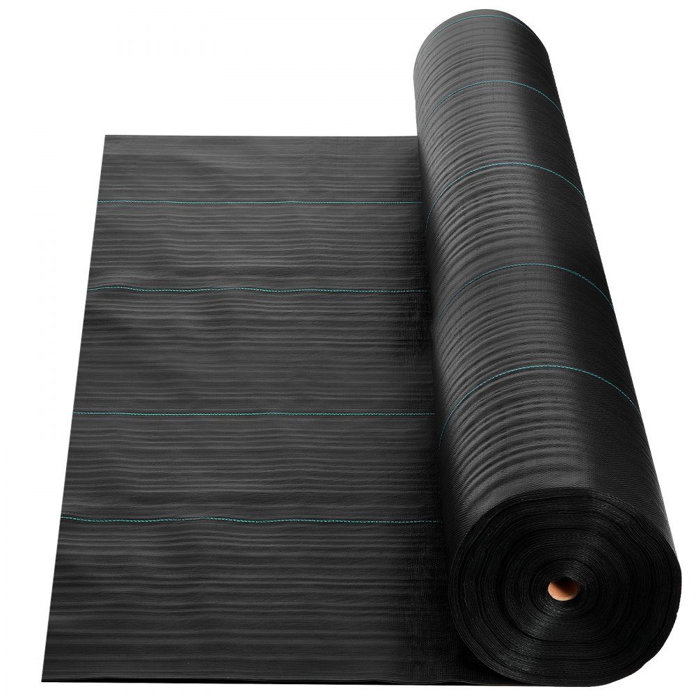 Unkrautvlies 4x35,1 m Gartenvlies 100 g/㎡, Unkrautmatte auf Rolle aus Polypropylen, Unkrautfolie mit hoher Belüftungsdrainage, Wurzelsperre gegen Unkraut für den Gewächshausanbau, schwarz