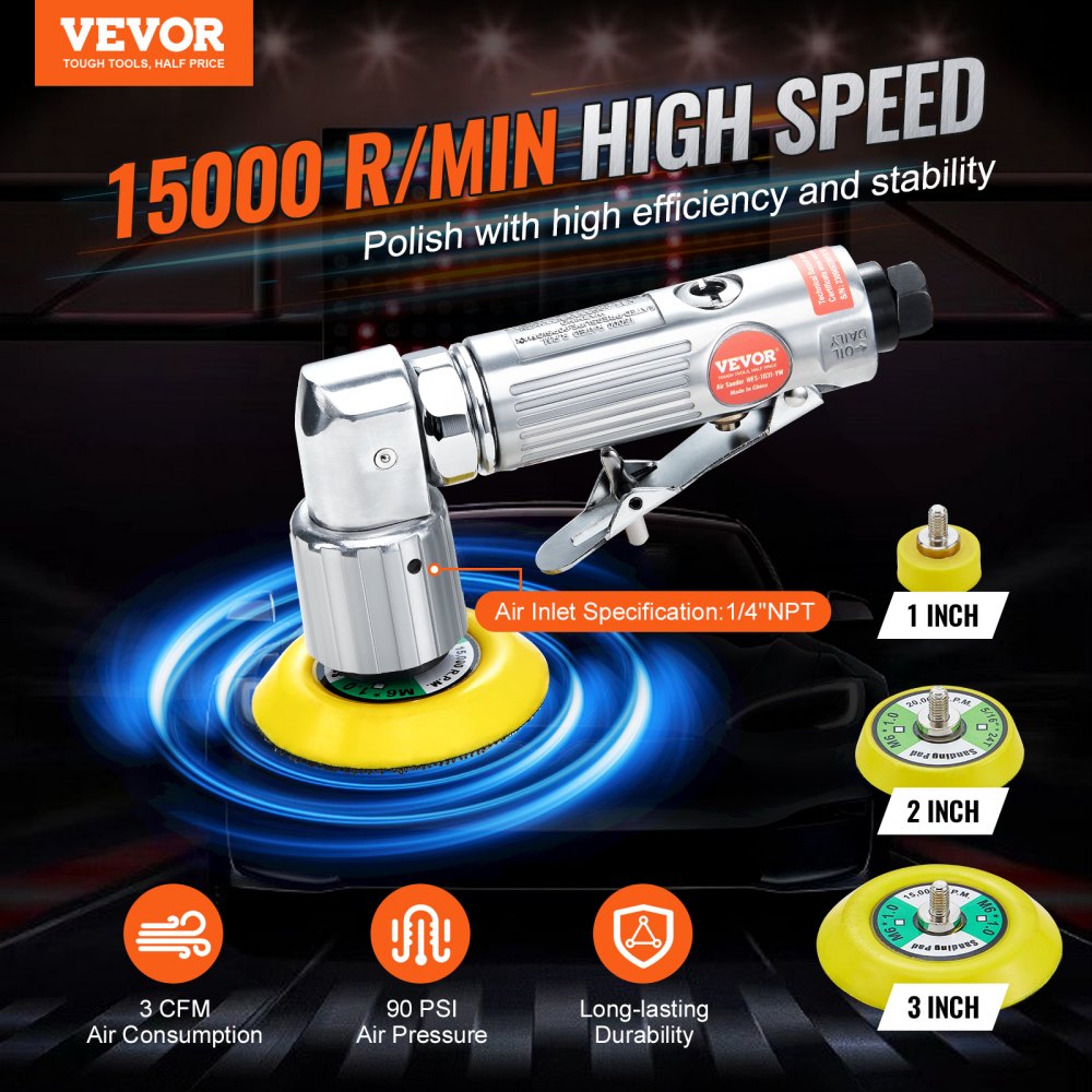 Set van 58 luchtslijpmachines 15.000 RPM haakse slijper 3 CFM rechte slijper 90 PSI mini-polijstmachine Schuimkussen (1/2/3") Ideaal voor ijzer, hout, kunststof, metaal, marmer Set van 58 luchtslijpmachines 15.000 RPM haakse slijper 3 CFM rechte slijper 90 PSI mini-polijstmachine Schuimkussen (1/2/3") Ideaal voor ijzer, hout, kunststof, metaal, marmer