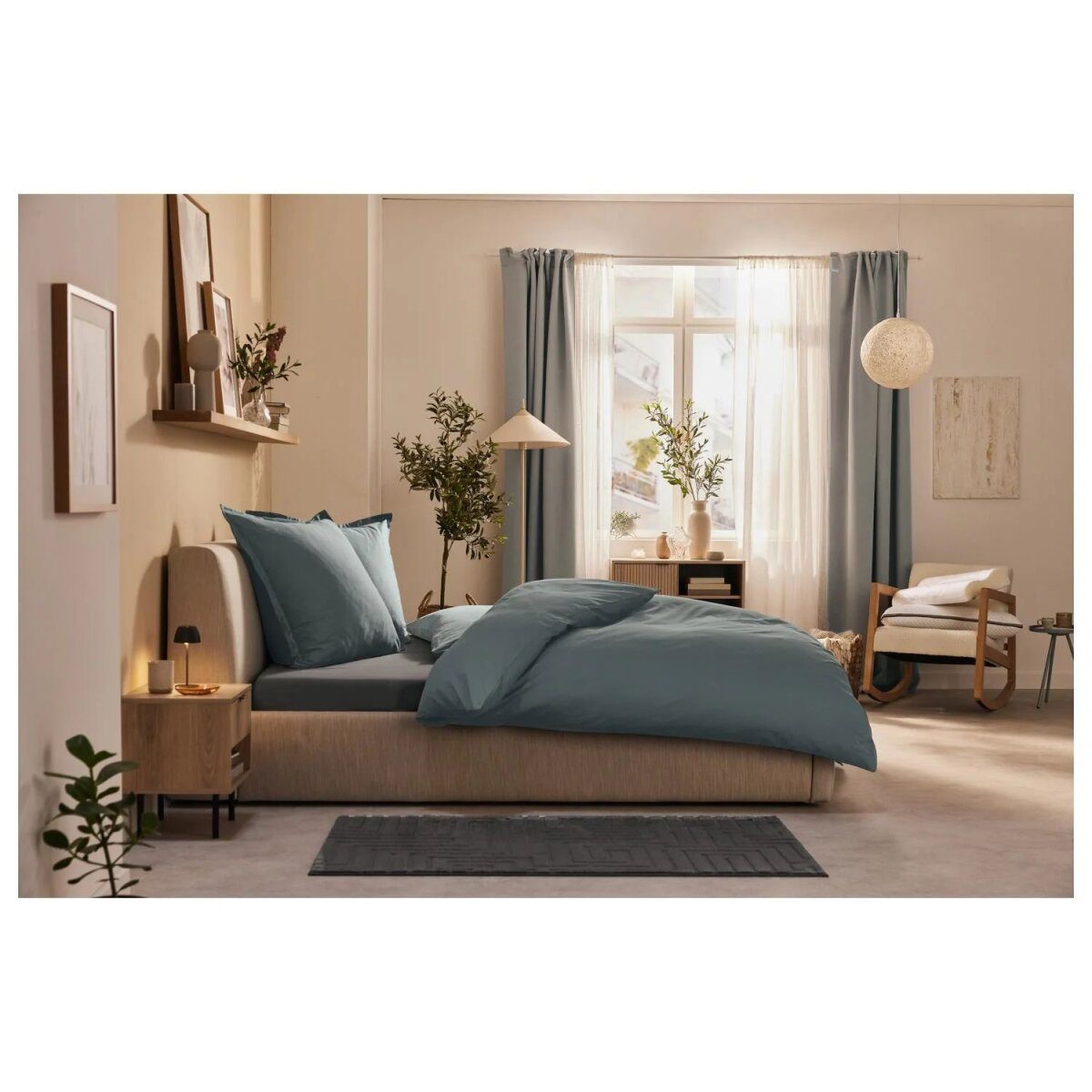 LIVARNO home bed linen, made of lyocell satin, 200 x 220 cm, gray