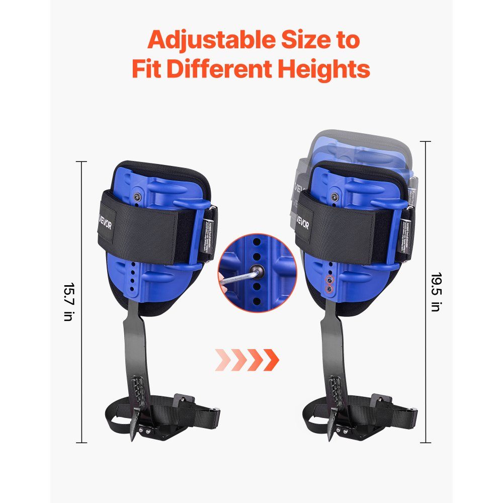 Tree Climbing Tips, Height Adjustable Tree Climbing Equipment with Straps and Waist Belt, Load Capacity 300 lbs, Heavy Duty Steel Crampons, Tree Care Equipment for Fruit Picking and Hunting, Blue