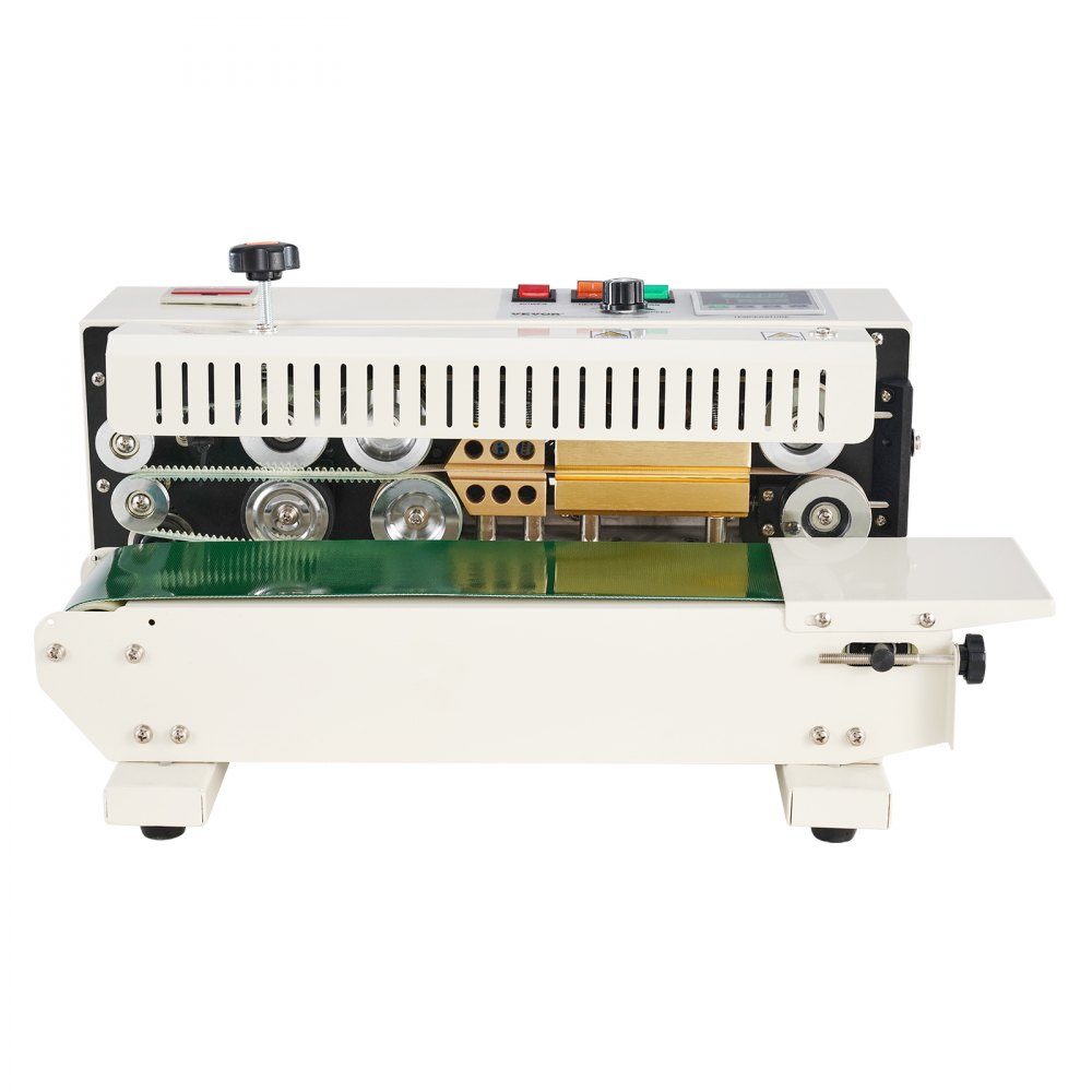 Continuous Bag Tape Welding Machine, 0.24-0.47"/6-12mm Welding Width, Horizontal Belt Welding Machine with Digital Temperature Control, Bag Welder for 0.02-0.8mm Plastic Bags with Counting Function