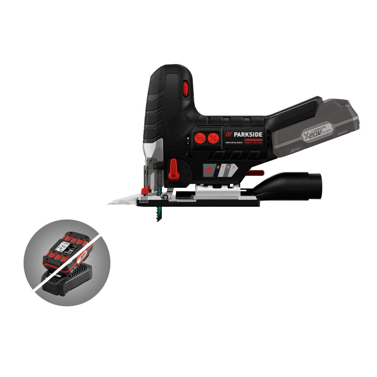 PARKSIDE PERFORMANCE Scie sauteuse sans fil 20 V « PSSPA 20-Li B2 », sans batterie ni chargeur PARKSIDE PERFORMANCE Scie sauteuse sans fil 20 V « PSSPA 20-Li B2 », sans batterie ni chargeur
