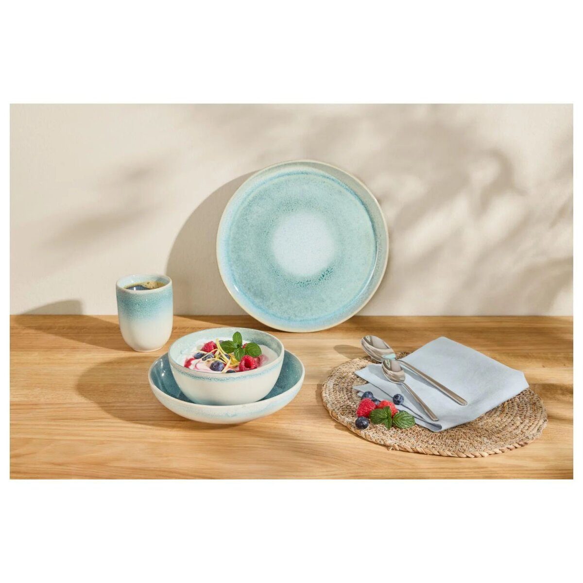 SILVERCREST® Geschirr-Set »Porto«, 24-teilig (Blau)