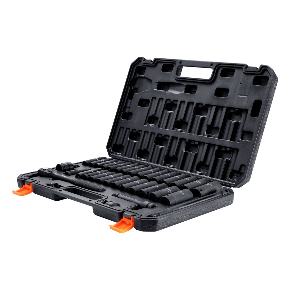 1/2 Zoll Steckschlüsselsatz CR-V legierter Stahl 33-teiliger Steckschlüsselsatz 10-24 mm tiefe Stecknüsse Schlagschrauber, HRC 42-48 Steckschlüssel inkl. Werkzeugkoffer, metrischer Schraubenausdreher 1/2 Zoll Steckschlüsselsatz CR-V legierter Stahl 33-teiliger Steckschlüsselsatz 10-24 mm tiefe Stecknüsse Schlagschrauber, HRC 42-48 Steckschlüssel inkl. Werkzeugkoffer, metrischer Schraubenausdreher