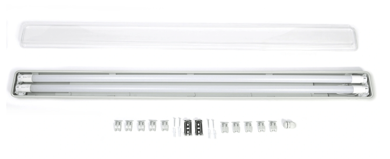 10x LED Industrielampe Feuchtraum Werkstattlampe Zimmerlampe 1500mm 48W Komplettset