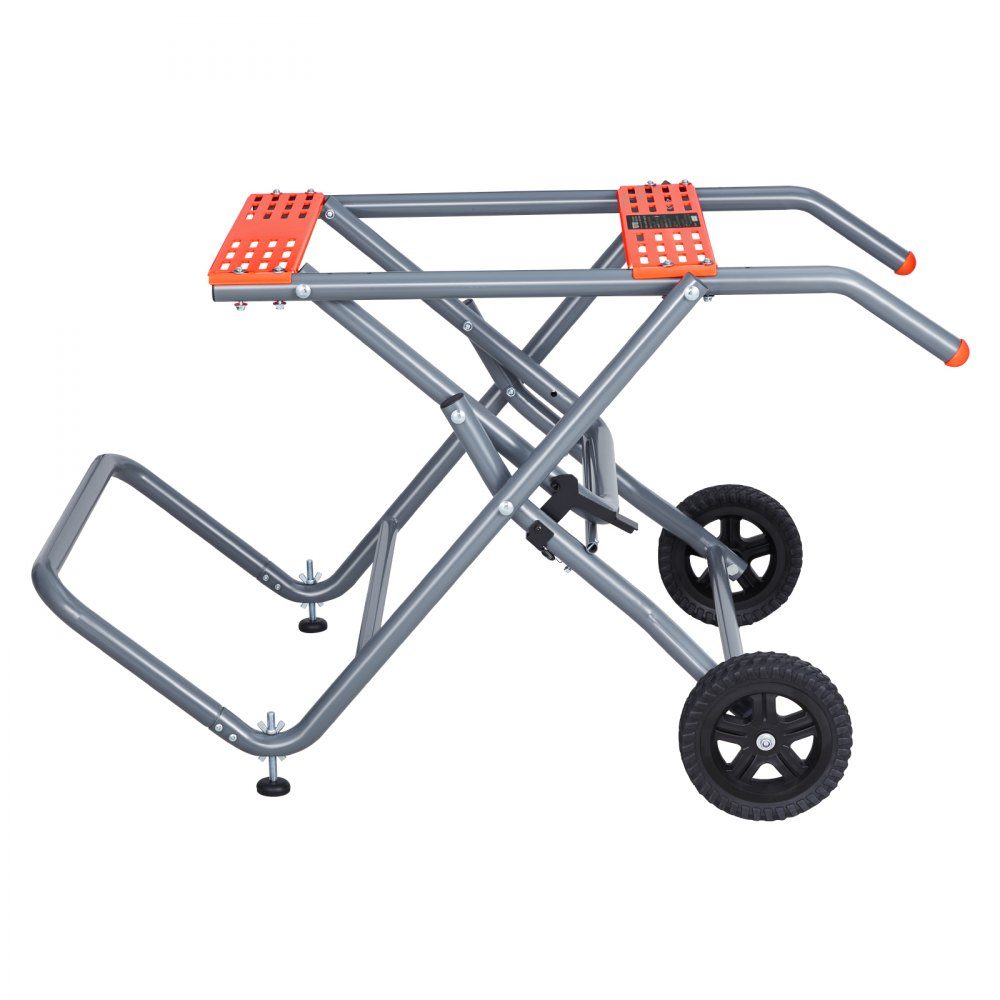 Table Saw Stand, 158kg Load Capacity, Rolling Folding Base with 8" Rubber Wheels, Easy Storage, Universal for Most Brands Table Saws, 1100 x 760 x 620mm