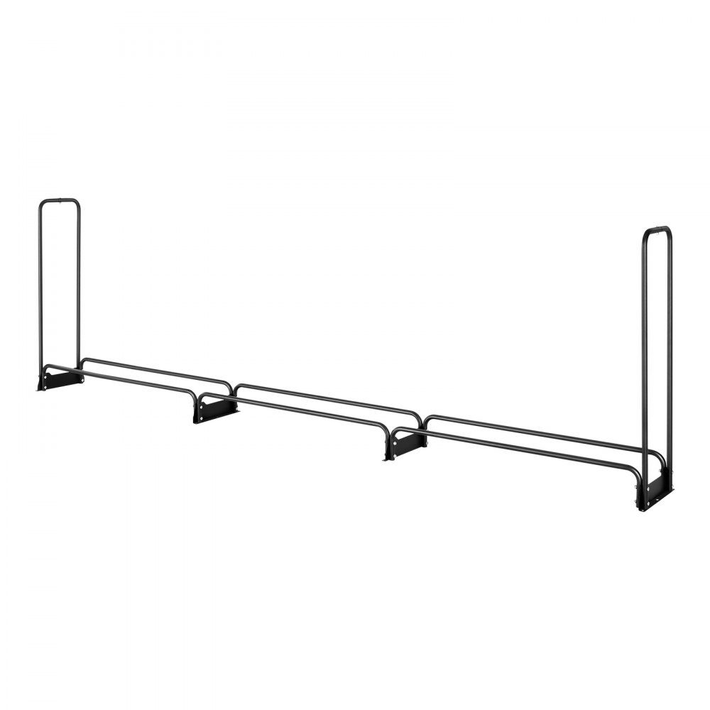 Brennholzregal aus Metall, 386 x 36 x 117 cm, Brennholzregal, Stahlrahmen, pulverbeschichteter Brennholzunterstand, 400 kg mit wasserdichter Abdeckung, Stapelhilfe, Holzunterstand für Veranda, Garten, Terrasse, Hof