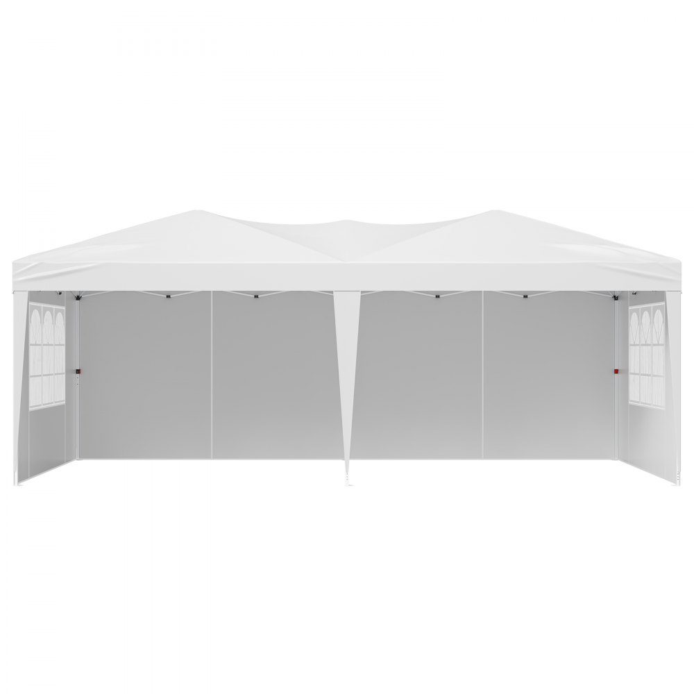 Gazebo Faltpavillon, 5,9 x 2,96 x 2,65 m, Festzelt, Gartenzelt mit Seitenwänden & belüfteten Fenstern, 3 Höheneinstellungen, Sonnenschutz für Veranstaltungen im Freien, weiß