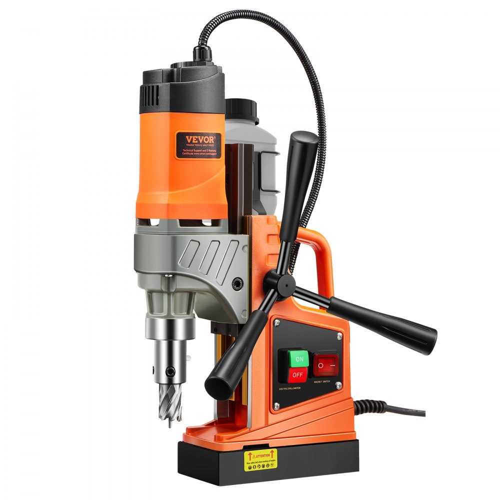 Profi Kernbohrmaschine Magnetbohrmaschine Magnetkraft 12500 N, 850 U/min 1450 W Magnetbohrmaschine 40 mm max. Bohrdurchmesser, Magnetkernbohrsystem für Schiffbau, Brückenbau etc. Orange