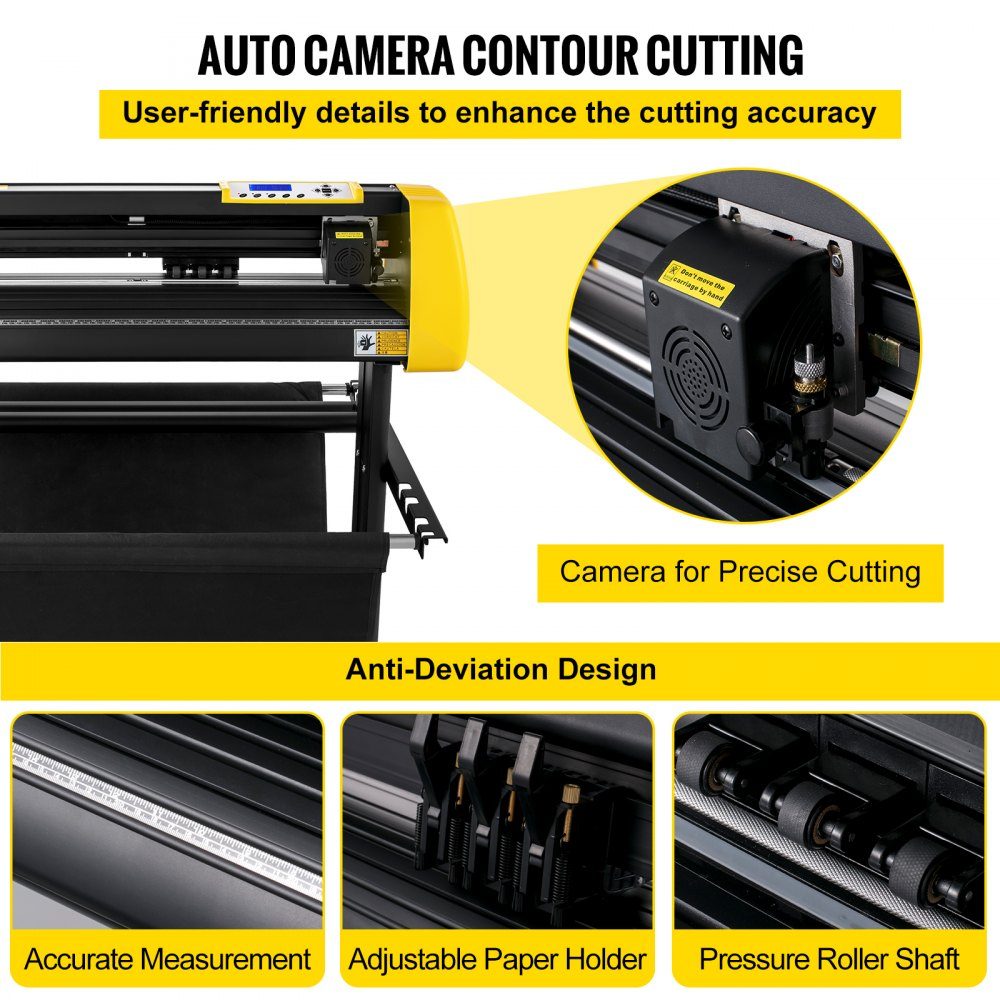 Vinyl-Schneidemaschine, 870 mm maximaler Papiervorschub-Schneideplotter, automatischer Kamera-Konturschneide-LCD-Bildschirmdrucker mit Ständer, einstellbarer Kraft und Geschwindigkeit