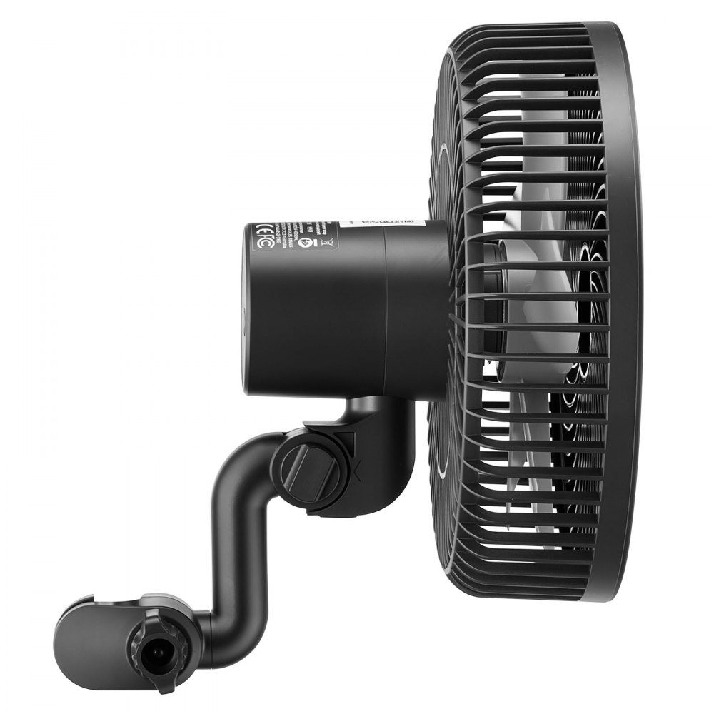 Grow Fan with Clip Oscillation, 10W Clip Fan with Type-C Port, 9 Speed ​​Levels & Circulation Mode, Circulation Fan for Circulation & Cooling in Grow Box, Grow Tent, Black