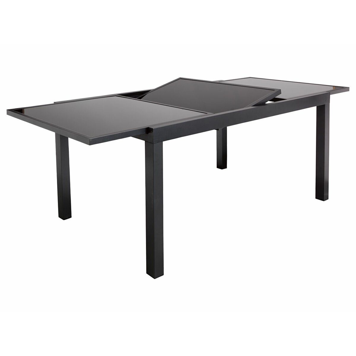 Tuintafel aluminium zwart uitschuifbaar