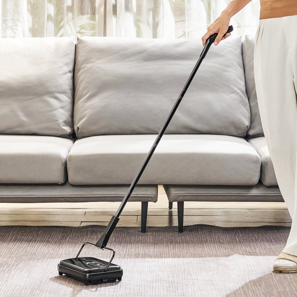 Carpet Sweeper, Manual Floor Cleaner, 200mm for Cleaning Carpets and Hard Floors, Pet Fur Remover, Brush Comb for Removing Dirt/Hair without Electricity