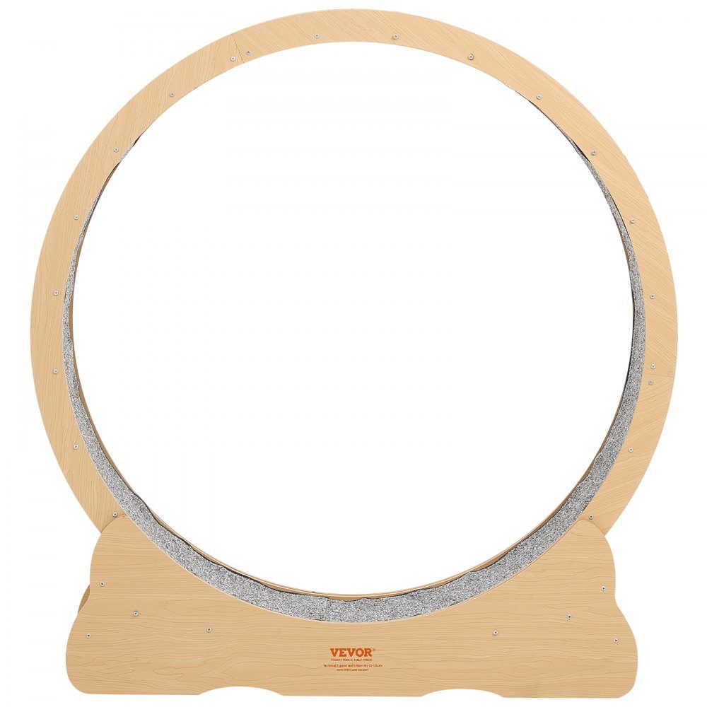 Katzenlaufrad, 1080 mm Innendurchmesser, Holzlaufrad für 8,6–12,7 kg schwere Katzen, mit Teppichlauffläche und Verriegelungsmechanismus, leises Spielzeug für Hauskatzen