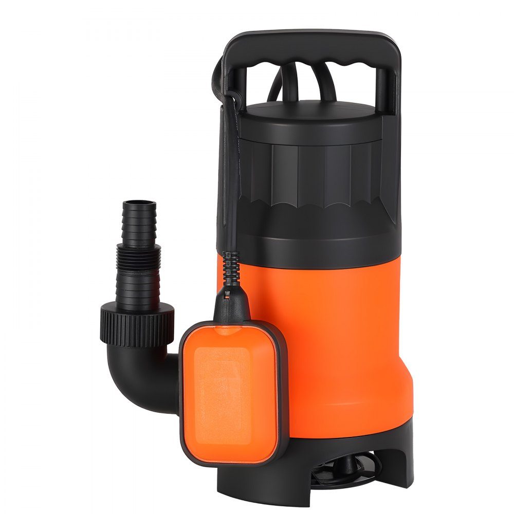 650W submersible pump, 15000L/h, PP-GF20 dirty water pump for wastewater, dirty water & pure water with automatic float switch, 8m delivery height, for pools, ponds, flooded areas