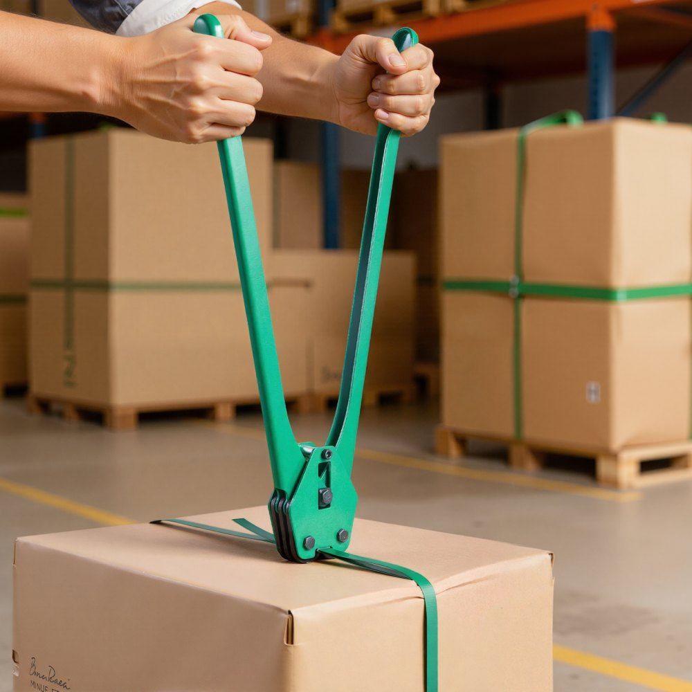 6-teiliges Umreifungsset mit Umreifungsband, manuelles Umreifungsgerät mit 457 m PET-Band, 450 Metallklammern, 150 Kantenschutz, perfekte Werkstattausrüstung für Verpackung, Transport und Lagerung
