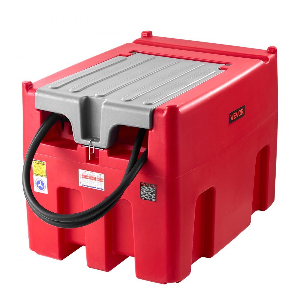Portable Diesel and Petrol Tank, 440L, 45L/min Flow Rate, Diesel Fuel Tank with 12V Transfer Pump, 4m Hose, Automatic Refueling Nozzle, Fuel Transport Transfer Tank, Red