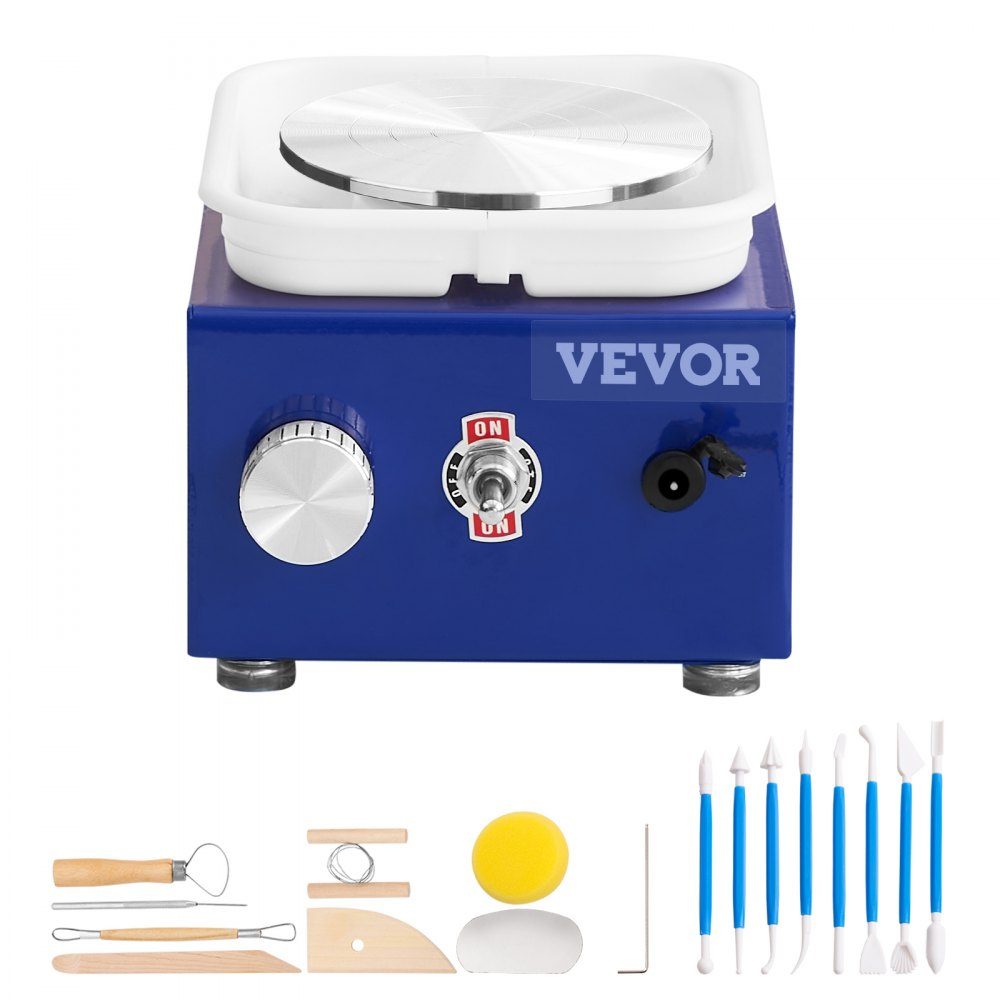 Pottery Wheel Ceramic Wheel 30W Blue Electric Pottery Wheel 10cm 300RPM Pottery Wheel Molding Machine with Apron Suitable for Beginners, Enthusiasts etc