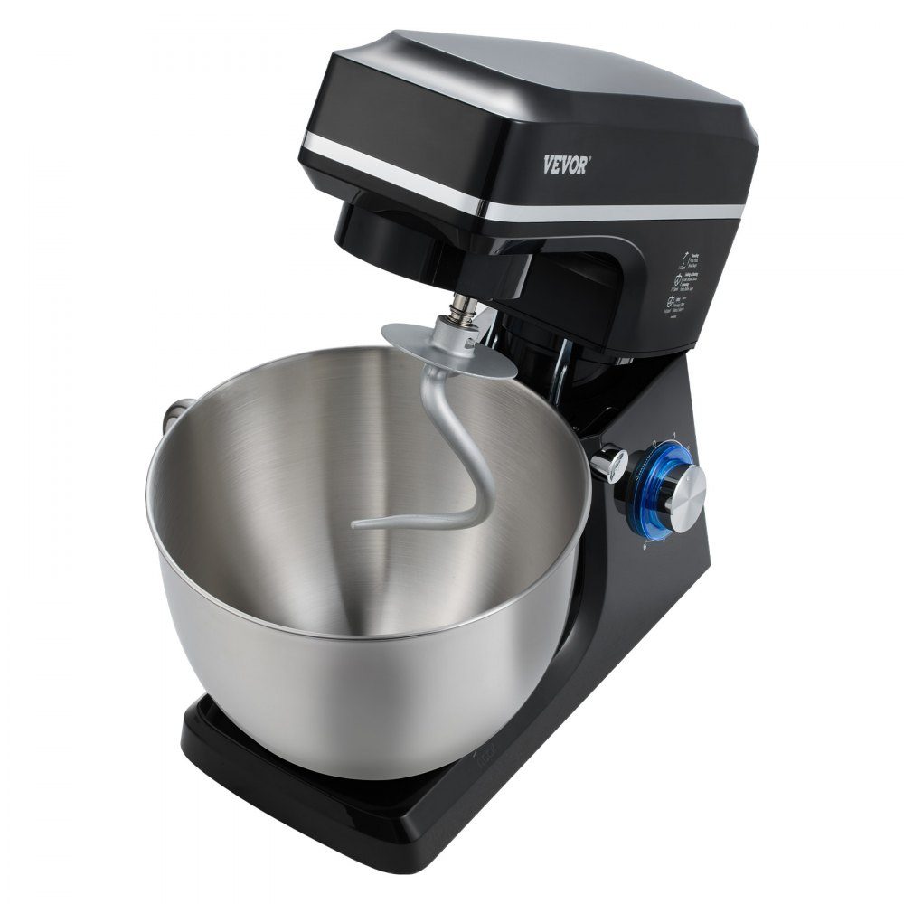 Food Processor Dough Mixer 1400W 7.84L Food Processor with Tilting Head Stainless Steel Bowl Dough Hook Whisk Scraper, Household Food Processor for Baking and Mixing, Black