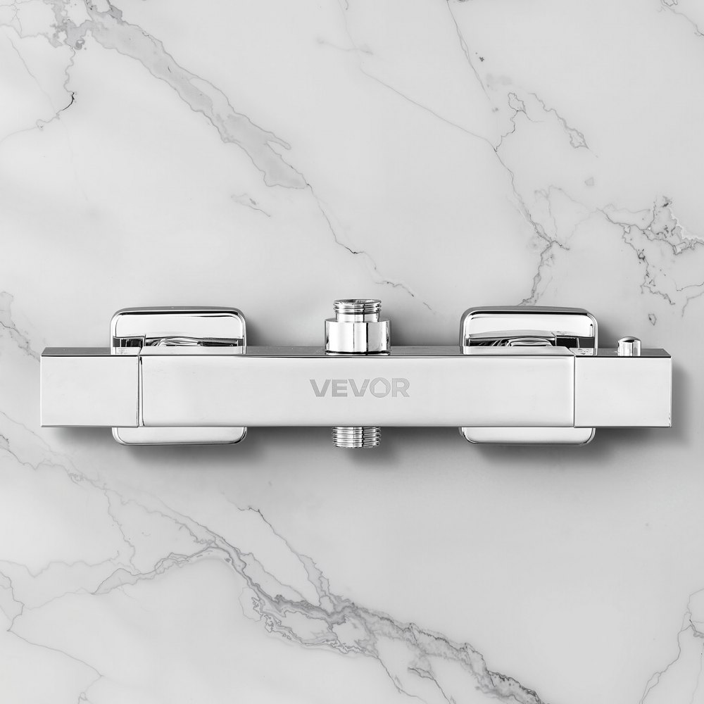 Robinet de douche avec thermostatique, thermostat de douche avec verrouillage de sécurité 38 °C, robinet de douche, robinet de baignoire (2 trous), vannes de régulation de température pour salle de bain, camping-car, hôtel, chrome-argent Robinet de douche avec thermostatique, thermostat de douche avec verrouillage de sécurité 38 °C, robinet de douche, robinet de baignoire (2 trous), vannes de régulation de température pour salle de bain, camping-car, hôtel, chrome-argent