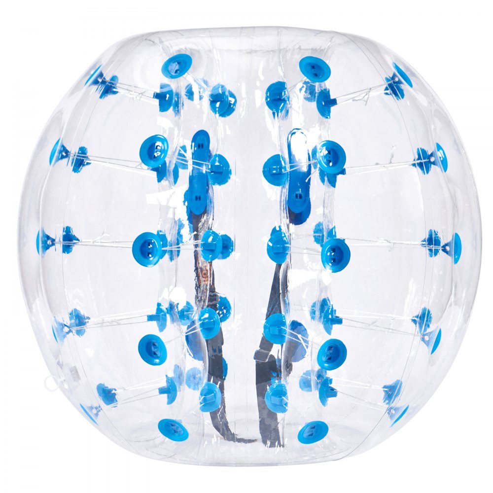 Aufblasbarer Bump-Ball, Bumper-Ball, 1 Stück, 1,2 m x 1,03 m, menschlicher Kollisionsball, PVC-Körper-Blasen-Bounce-Ball für Outdoor-Aktivitäten, transparent + blaue Punkte, aufblasbarer Bumper-Ball