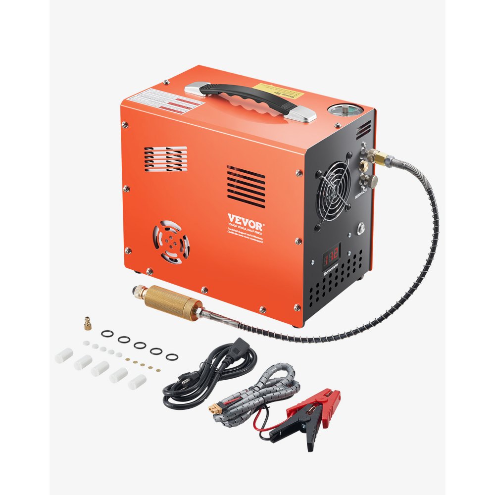 PCP-luchtcompressor, 4500PSI/30MPa PCP-luchtgeweercompressor met ingebouwde converter en ventilatorkoelsysteem, automatische stop DC12V/AC230V Paintball-tankcompressor voor luchtgeweer, duikfles