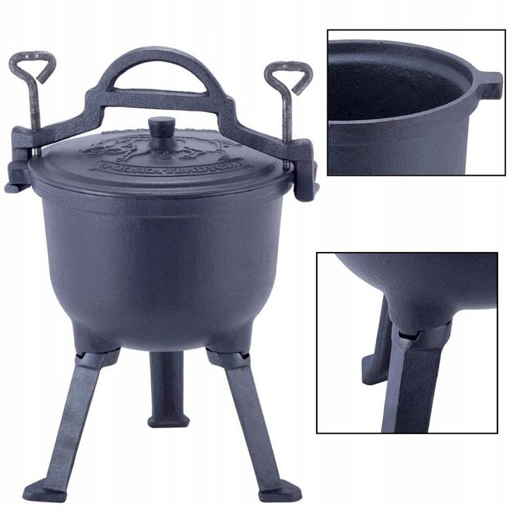BBQ Dutch Oven Stew handgefertigt mit Füßen ca. 7l für Lagerfeuercamping etc.