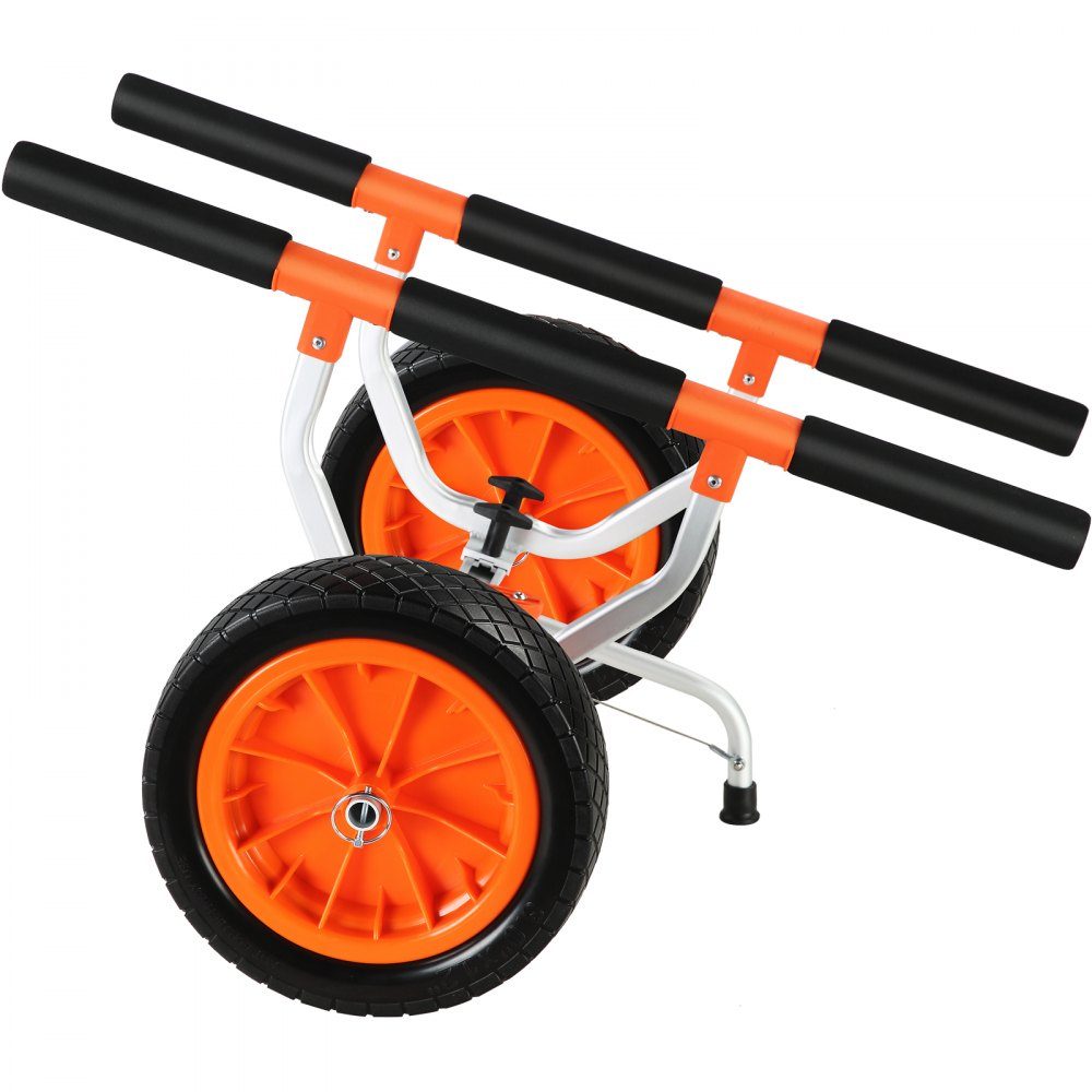 Chariot à kayak chariot à canoë en alliage d'aluminium 800x751x470mm capacité de charge jusqu'à 204kg roues en caoutchouc 30cm 170-440mm réglables pour chariot de bateau chariot de transport de canoë kayak chariot de surf chariot de bateau remorque