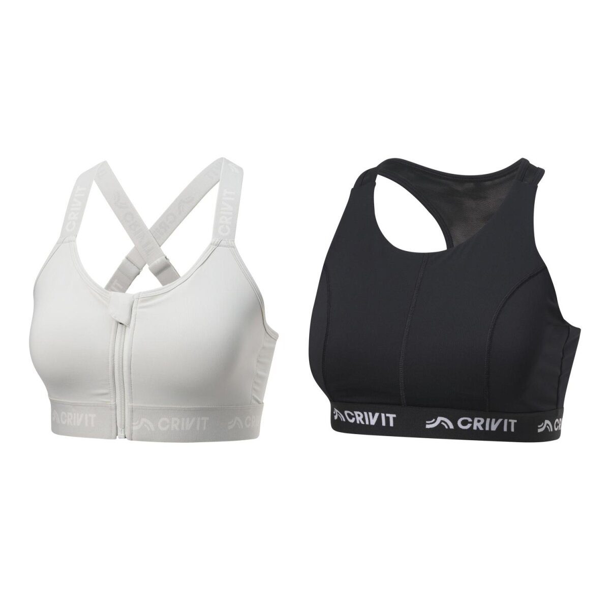 CRIVIT Damen Sportbustier, High-Level, mit Mesh-Einsätzen