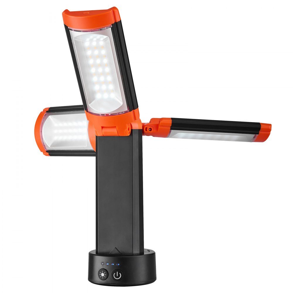 LED construction spotlight with tripod, work light, 13.2 Ah, rechargeable camping light, with 3 lamp heads, removable tripod stand, 2200 LM 3000 K-6500 K dimmable, lighting for the construction site