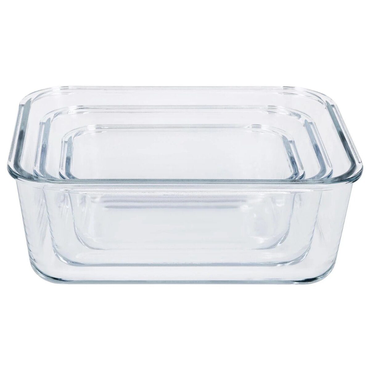 SILVERCREST® glazen voedselopslagcontainerset (rechthoekige set van 3)
