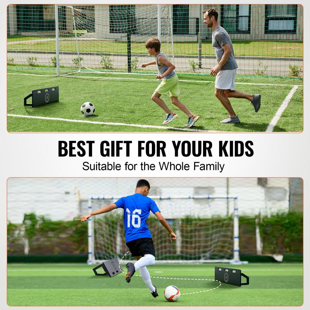 Voetbal Rebound Board, Draagbaar Bounce Board 100x30cm, HDPE Rebounder Apparatuur met 2 Rebound Hoeken, Trainingsbord Rebounder Kicker voor Voetbaltraining, Passing en Schietoefeningen