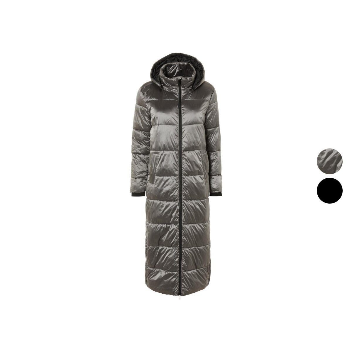 Manteau matelassé maxi femme esmara®, fentes latérales avec boutons pression