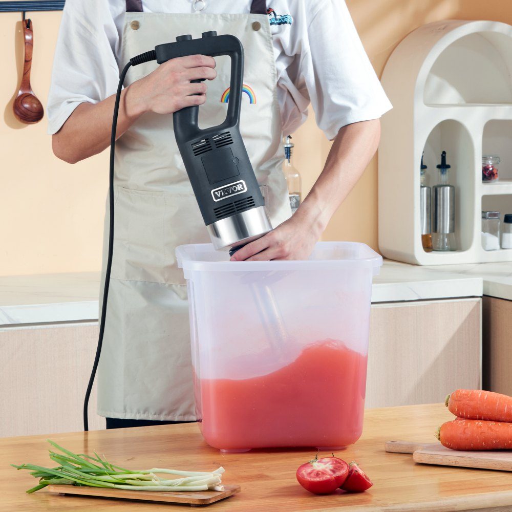Puree Blender Electric Hand Blender 750W High Performance Hand Blender Adjustable Speeds Stainless Steel Multi-Purpose Hand Blender 660mm Removable Stirring Rod Includes Wall Hook and Replacement Blade Head