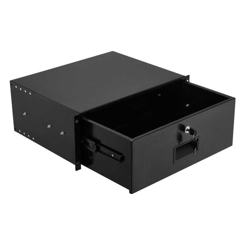 4U-Rack-Schublade, 50 Pfund, abschließbares Serverschrankgehäuse, Schiebeschublade mit Schloss und Kabelführungslöchern für 482-mm-Netzwerkschrank, AV-Rack oder Schrankgehäuse
