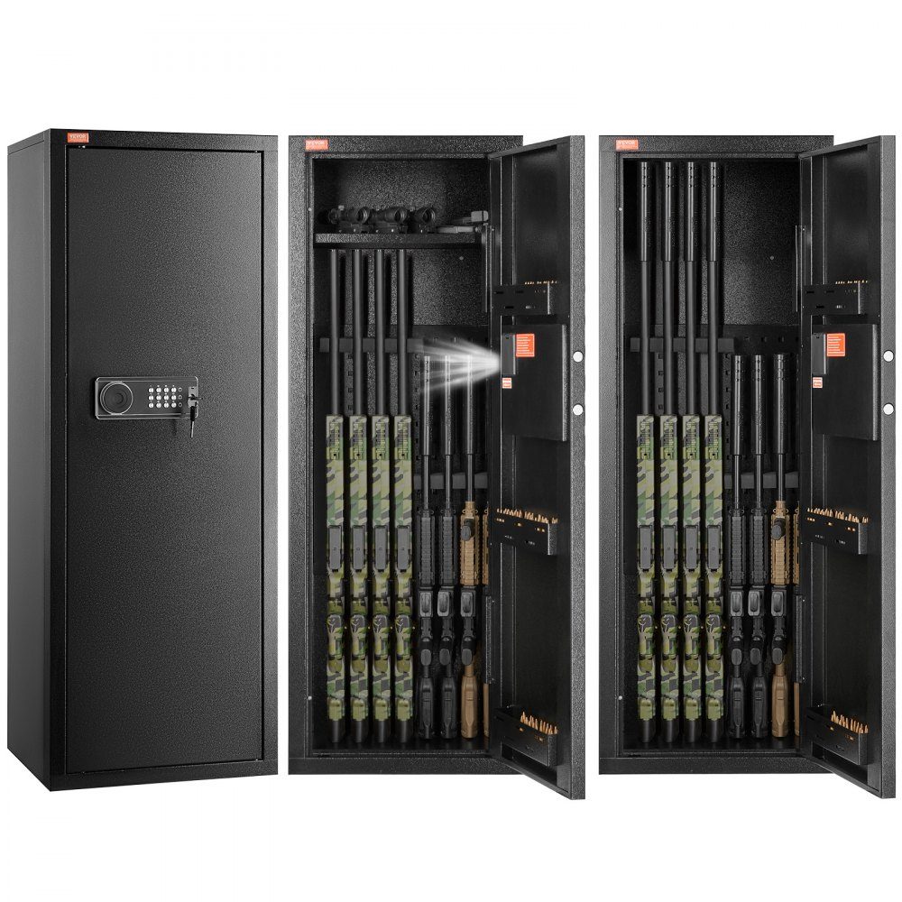 Gun Cabinet for 6-8 Rifles, Gun Safe with Lock and Digital Keypad, Gun Cabinet with Removable Shelf, Gun Cabinet for Home Rifles and Shotguns, Assembly Required