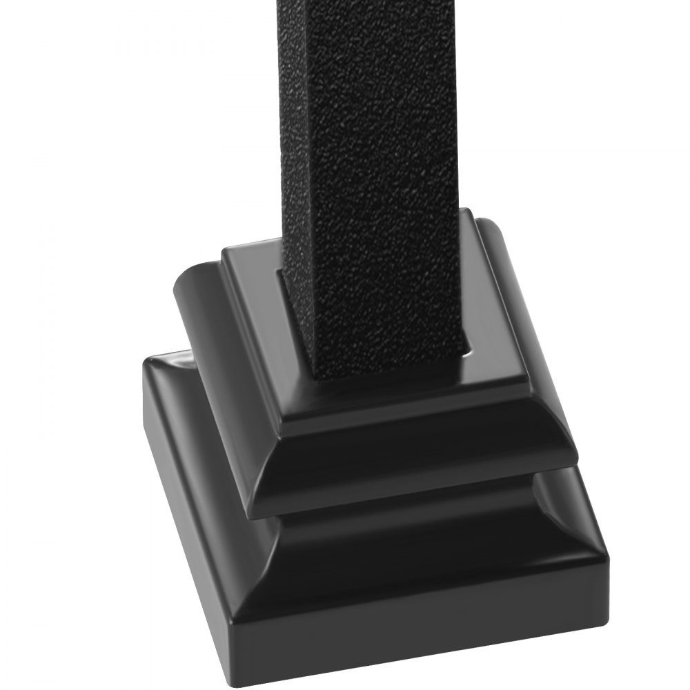 Set of 50 post supports, aluminum post shoe, post screw-on sleeve, screw-on sleeve, support foot. Suitable for stair railings, single turns, double turns, double baskets 34.5 x 34.5 x 26.5 mm