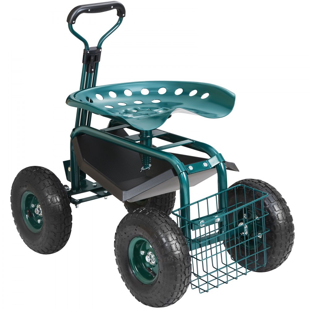 Rollsitz, Werkstattwagen aus Stahl, belastbar bis 136kg, Gartenwagen mit 25cm Griff und 45-54cm höhenverstellbarem Sitz, Rollwagen, 30PSI Reifendruck, Arbeitssitz, Gartensitz, grün Rollsitz, Werkstattwagen aus Stahl, belastbar bis 136kg, Gartenwagen mit 25cm Griff und 45-54cm höhenverstellbarem Sitz, Rollwagen, 30PSI Reifendruck, Arbeitssitz, Gartensitz, grün
