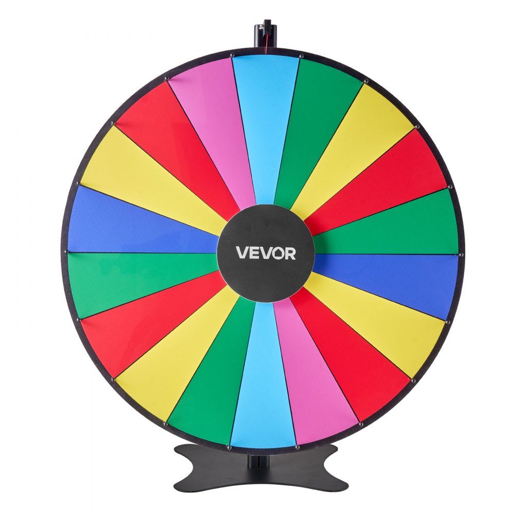 Roue de la Fortune, Roue (914 mm), 18 Compartiments, Roue de la Fortune avec Support, Hauteur Réglable, Jeux de Loterie, Concours, Roulette, avec Tableau Éponge et 2 Marqueurs, 6 Couleurs, Idéal pour Fête, Pub, Foire