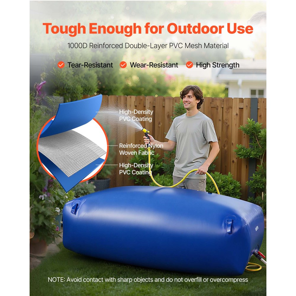 Wasserspeicherblase, 1000 l PVC-Weichwasserbeutel, Wasserspeicherbehälter, auslaufsicherer und verschleißfester Wassertank für die Bewässerung von Wohnmobilen im Freien, Camping, Notfall Wasserspeicherblase, 1000 l PVC-Weichwasserbeutel, Wasserspeicherbehälter, auslaufsicherer und verschleißfester Wassertank für die Bewässerung von Wohnmobilen im Freien, Camping, Notfall