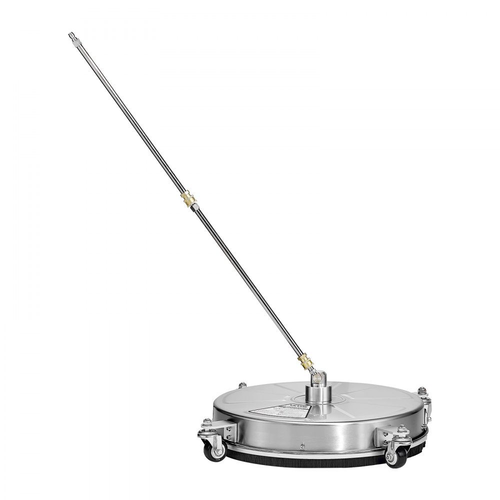 465 mm Hochdruckreiniger-Oberflächenreiniger, Edelstahl-Oberflächenreiniger mit 4 Rädern, max. 4000 PSI, 1/4-Zoll-Schnellanschluss, 2 Sprühdüsen, 2 verlängerte Stangen für Beton, Terrasse, Deck